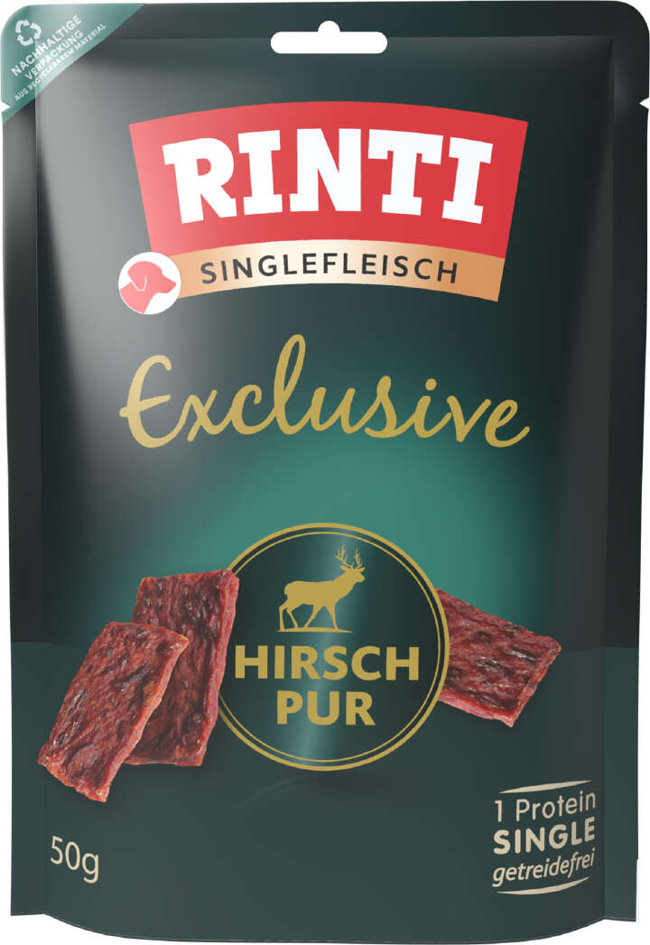 RINTI Hundeleckerli Singlefleisch Exclusive Hirsch Pur